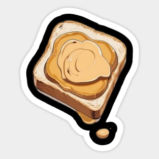 Peanut Butter Toast Kawaii Breakfast Yummy Vintage Sandwich Sticker